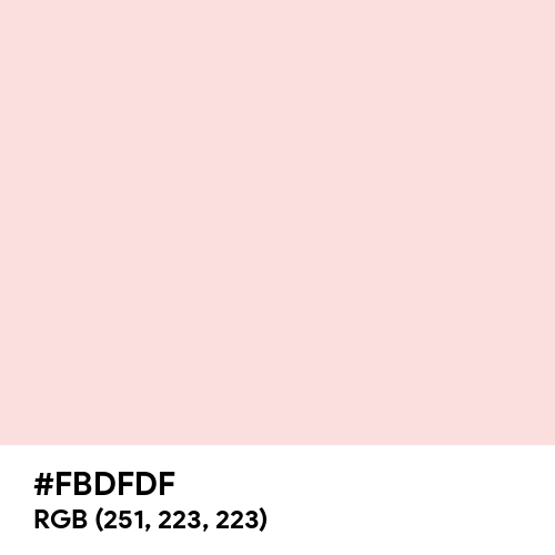 Pale Pink (Hex code: FBDFDF) Thumbnail
