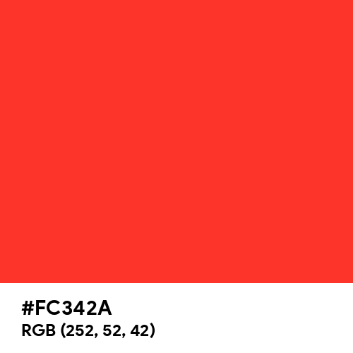 Brilliant Red (Hex code: FC342A) Thumbnail