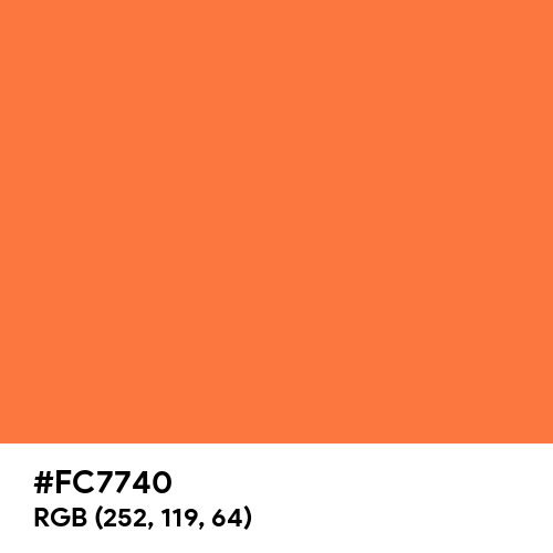 Orange (Crayola) (Hex code: FC7740) Thumbnail
