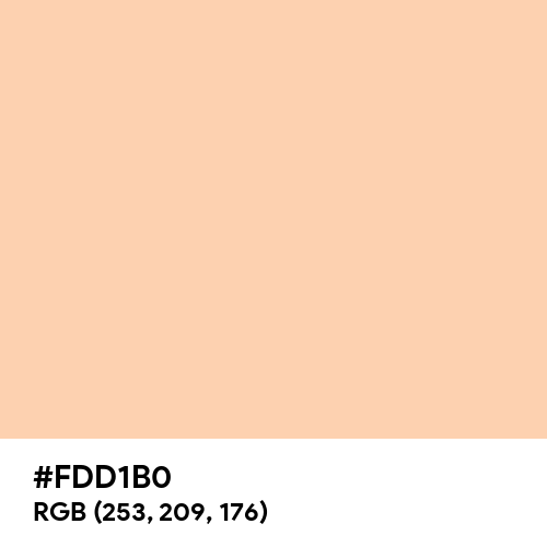 Peach CMYK color hex code is #FDD1B0