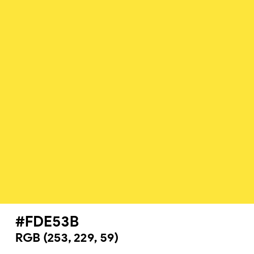 Average Yellow (Hex code: FDE53B) Thumbnail
