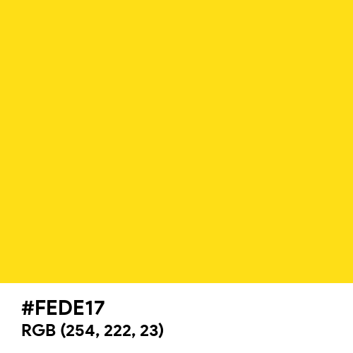 Fire Yellow color hex code is #FEDE17