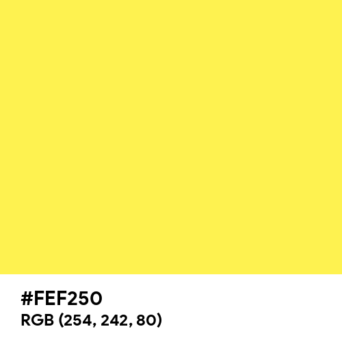 Lemon Yellow (Hex code: FEF250) Thumbnail