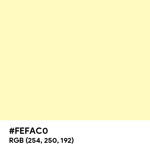 Very Pale Yellow (Hex code: FEFAC0) Thumbnail