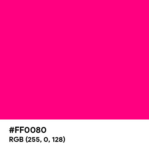 Bright Pink (Hex code: FF0080) Thumbnail