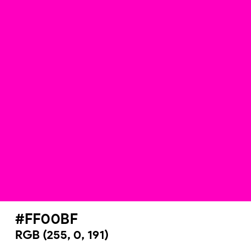 Shocking Pink (Hex code: FF00BF) Thumbnail