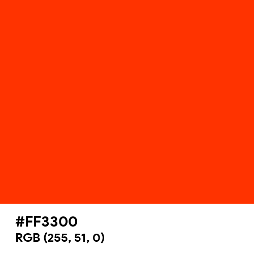 Electric Orange (Hex code: FF3300) Thumbnail