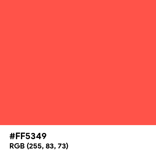 Red-Orange (Hex code: FF5349) Thumbnail