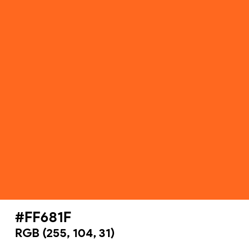 Red-Orange (Hex code: FF681F) Thumbnail