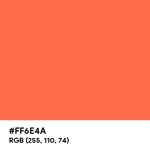 Outrageous Orange (Hex code: FF6E4A) Thumbnail