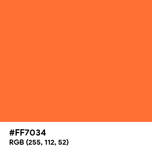 Burnt Orange (Crayola) (Hex code: FF7034) Thumbnail