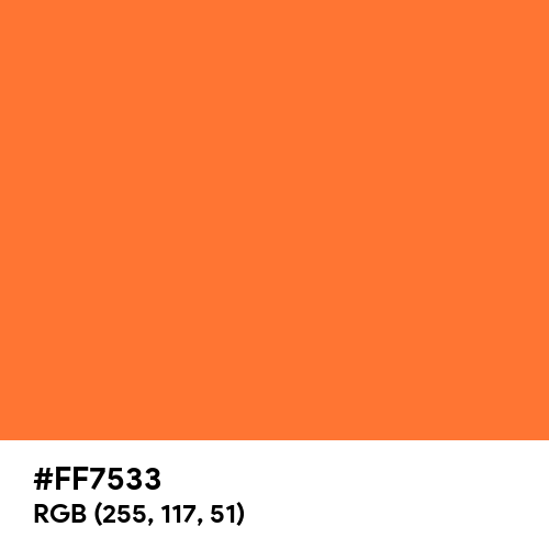 Orange (Crayola) (Hex code: FF7533) Thumbnail