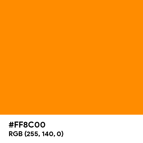 Dark Orange (Hex code: FF8C00) Thumbnail
