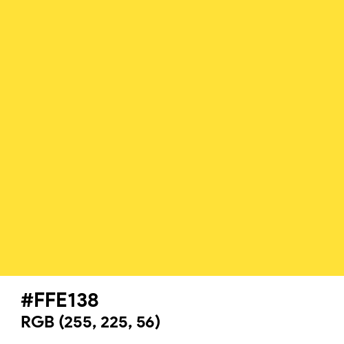 Bright Golden Yellow (Hex code: FFE138) Thumbnail