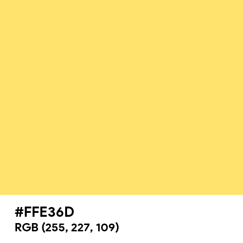 Dynamic Yellow color hex code is #FFE36D