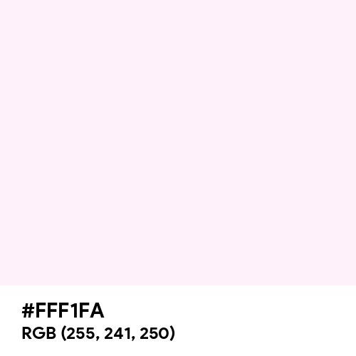 Pinkish White (Hex code: FFF1FA) Thumbnail