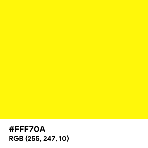 Extra Bright Yellow (Hex code: FFF70A) Thumbnail