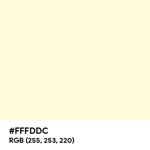 Light Yellow (Hex code: FFFDDC) Thumbnail
