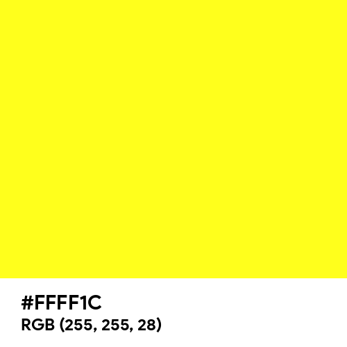 Laser Yellow (Hex code: FFFF1C) Thumbnail