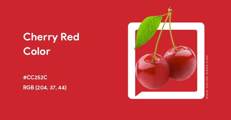 Cherry Red color image with HEX, RGB and CMYK codes