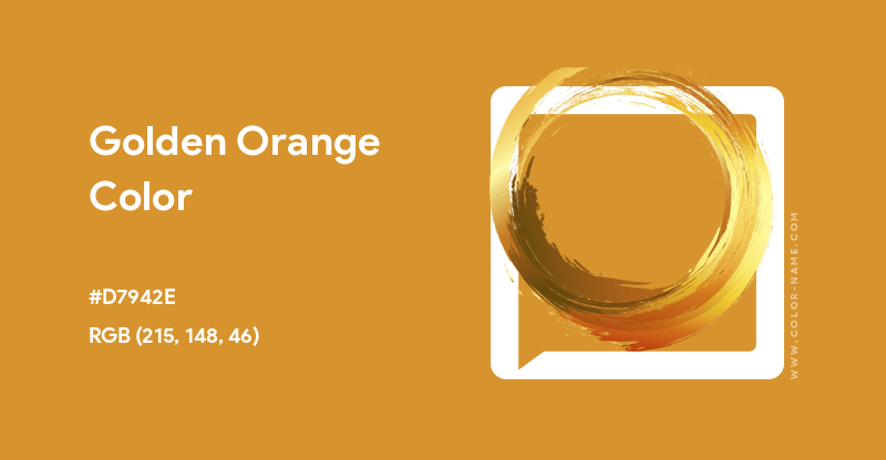 Golden Orange color image with HEX, RGB and CMYK codes