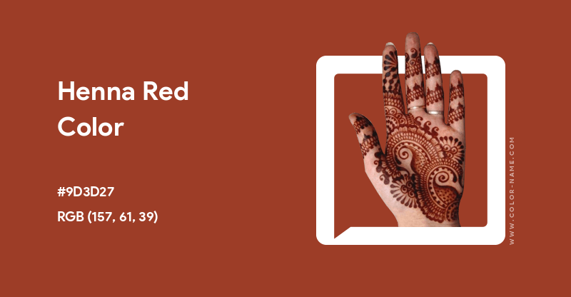 Henna Red color image with HEX, RGB and CMYK codes