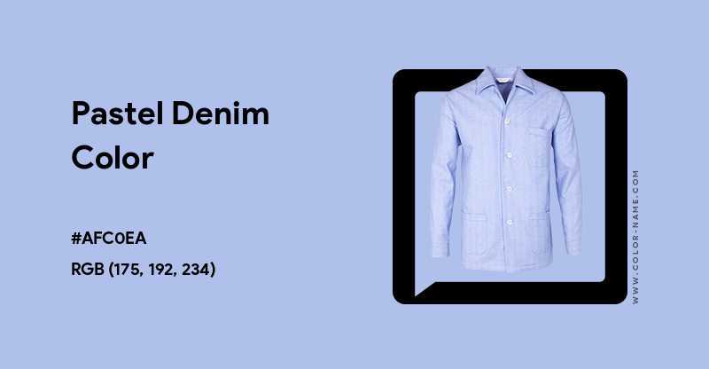 Pastel Denim color image with HEX, RGB and CMYK codes