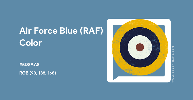 Air Force Blue Color HEX Code #5D8AA8  Air force blue, Blue color hex,  Color