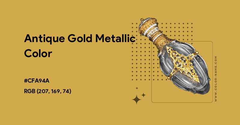 Antique Gold Metallic color hex code is #CFA94A