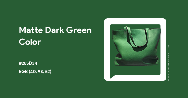 Matte Dark Green color hex code is 285D34
