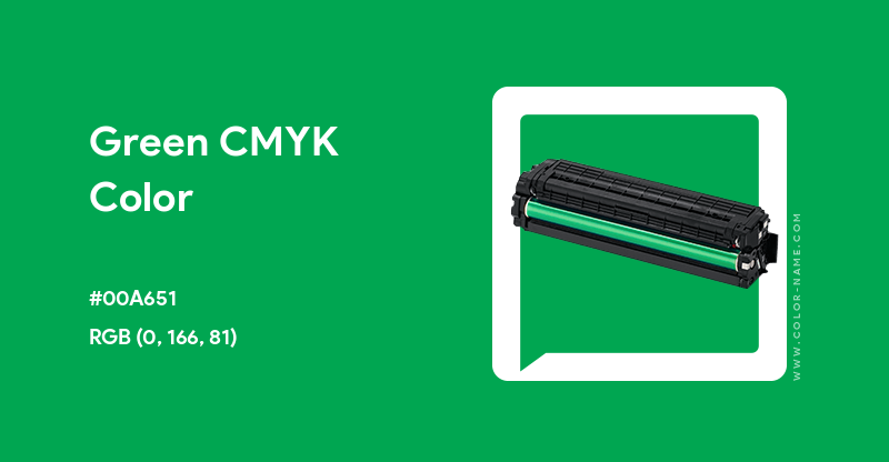 Green CMYK color hex code is #00A651
