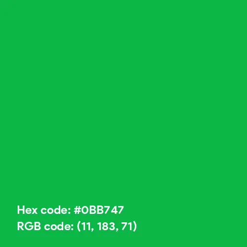 Stark Green (Hex code: 0BB747) Color Thumbnail