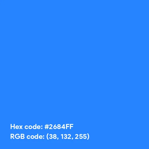 Starlight Blue (Hex code: 2684FF) Color Thumbnail