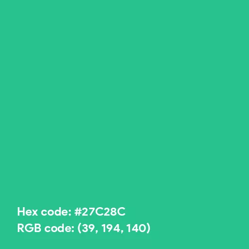 Vivid Mint (Hex code: 27C28C) Color Thumbnail