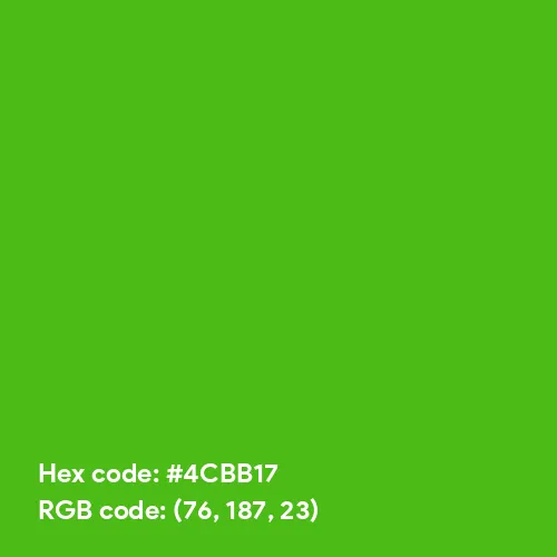 #4CBB17 Color name is Kelly Green