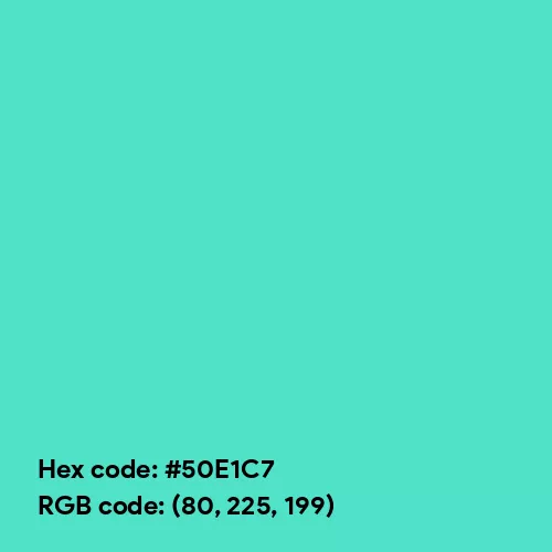 Sporty Turquoise (Hex code: 50E1C7) Color Thumbnail