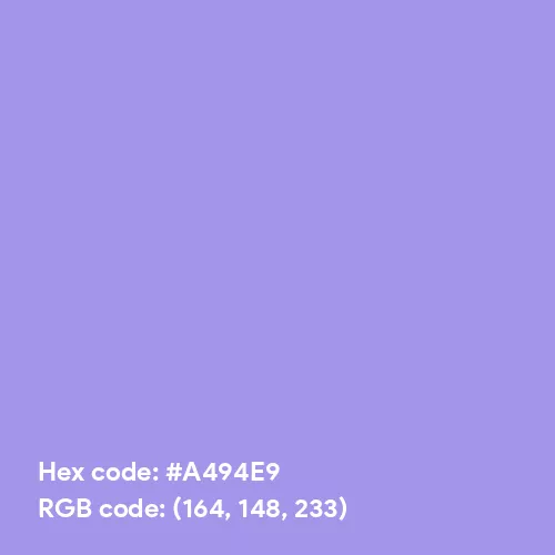 Dusky Periwinkle (Hex code: A494E9) Color Thumbnail