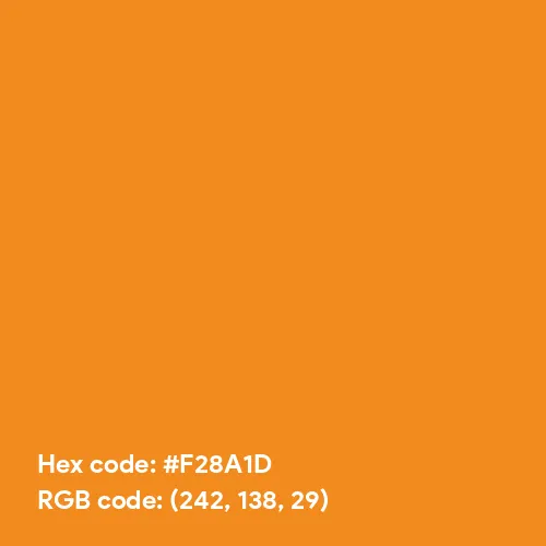Tech Orange (Hex code: F28A1D) Color Thumbnail