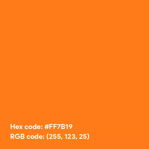 Fluorescent Orange color hex code is #FF7B19