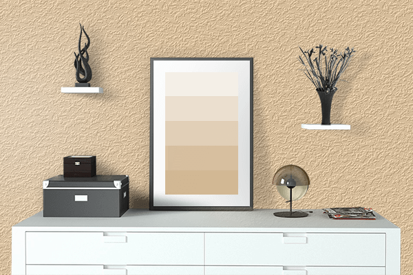 Pretty Photo frame on Sunset color drawing room interior textured wall