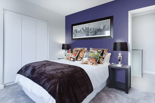 Pretty Photo frame on Navy Blue (Pantone) color Bedroom interior wall color