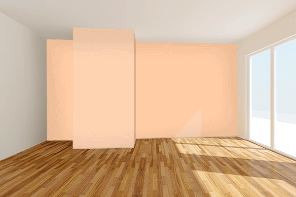 Pretty Photo frame on Light Saffron Orange color Living room wal color