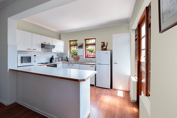 Pretty Photo frame on Arabian Gray color kitchen interior wall color