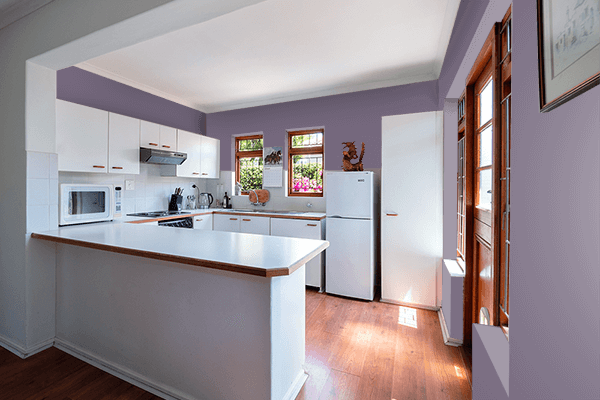 Pretty Photo frame on Purple Sage color kitchen interior wall color