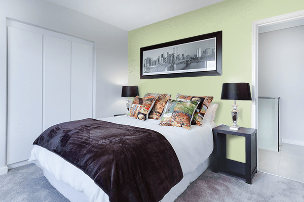 Pretty Photo frame on Seafoam Green color Bedroom interior wall color