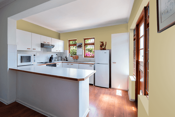 Pretty Photo frame on Silver Fern color kitchen interior wall color