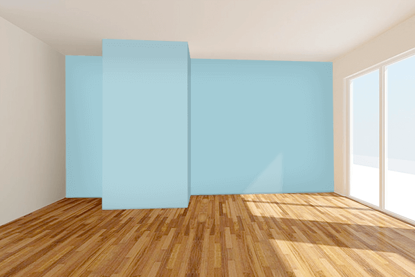 Pretty Photo frame on Aqua-Esque color Living room wal color