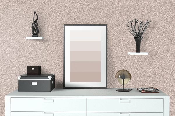 Pretty Photo frame on Pure Beige (RAL Design) color drawing room interior textured wall