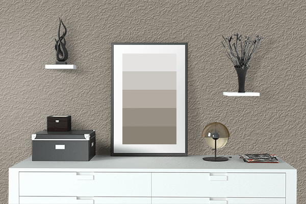 Pretty Photo frame on Light Khaki (RAL Design) color drawing room interior textured wall