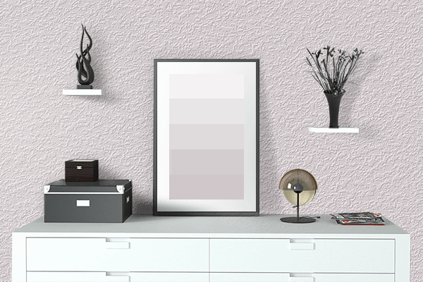 Pretty Photo frame on Clichy White color drawing room interior textured wall